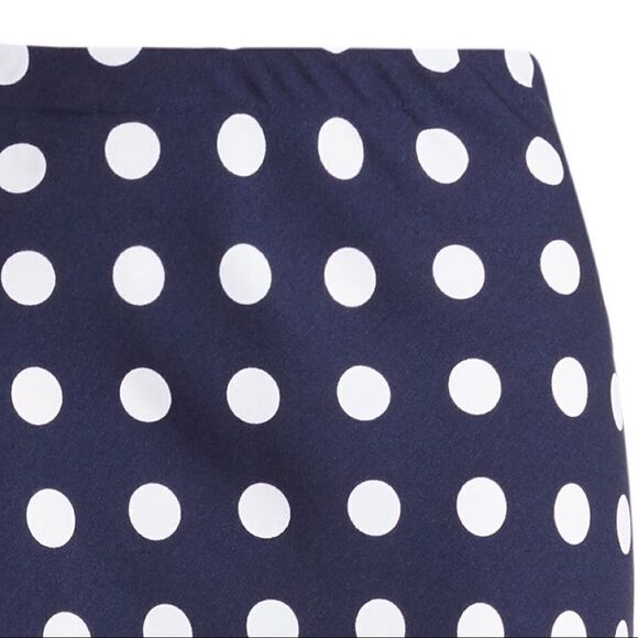 Halogen Bias Cut A-Line Skirt In Navy & White Polka Dot - Picture 4 of 4